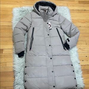 Women's Gray Hooded Puffer Coat